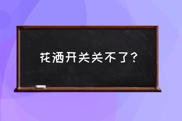 为什么淋浴热水阀门关不上 花洒开关关不了？