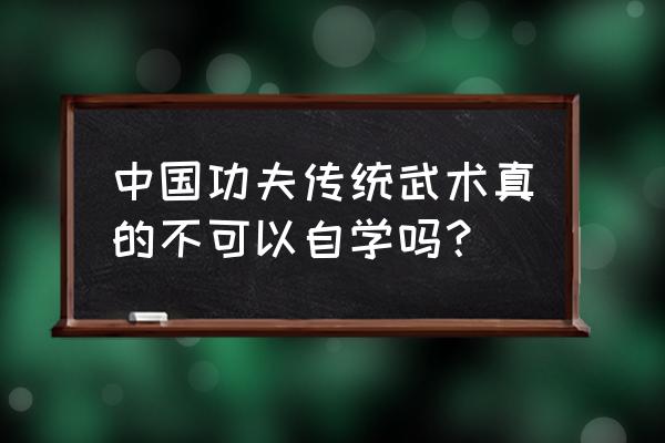 武术可以看书自学吗 中国功夫传统武术真的不可以自学吗？