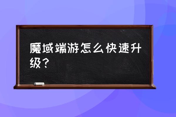 魔域网页游戏怎么提升 魔域端游怎么快速升级？