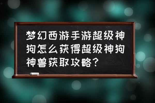 梦幻手游重置神兽是自己选的吗 梦幻西游手游超级神狗怎么获得超级神狗神兽获取攻略？