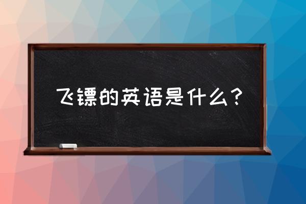 飞镖用英语怎么写 飞镖的英语是什么？