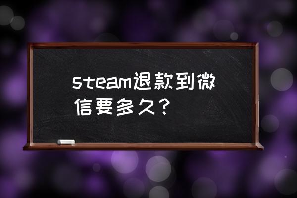 steam退款多久能到微信 steam退款到微信要多久？