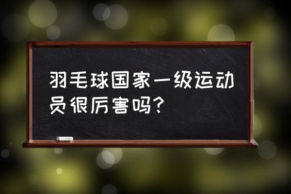 打羽毛球怎样才算厉害 羽毛球国家一级运动员很厉害吗？