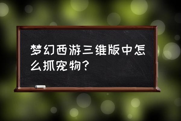 梦幻西游新召唤兽什么时候可以抓 梦幻西游三维版中怎么抓宠物？