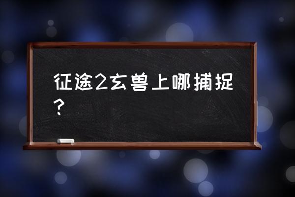 征途2怎么样抓宝宝 征途2玄兽上哪捕捉？