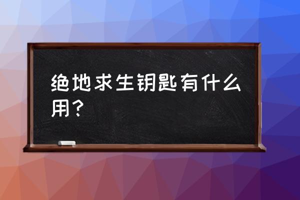 绝地求生怎么拔车钥匙 绝地求生钥匙有什么用？