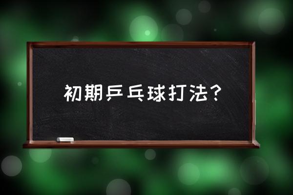 乒乓球训练中刚开始学打单球技巧 初期乒乓球打法？