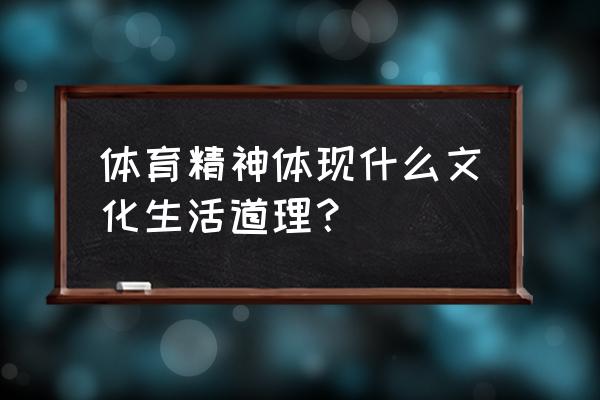 个人对田径运动的理解 体育精神体现什么文化生活道理？