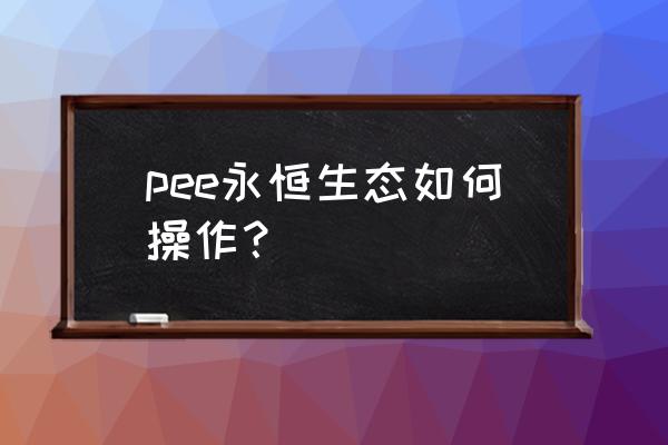 泰拉瑞亚永恒矿在哪 pee永恒生态如何操作？