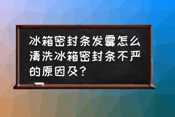 怎样才能洗掉冰箱密封条的污垢 冰箱密封条发霉怎么清洗冰箱密封条不严的原因及？