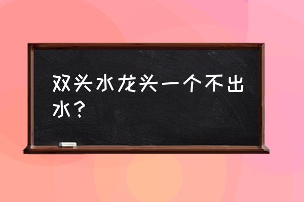 新水龙头不出水怎么回事 双头水龙头一个不出水？