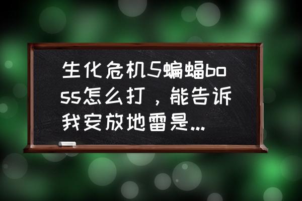 生化危机5图文过关教程 生化危机5蝙蝠boss怎么打，能告诉我安放地雷是按什么键吗？