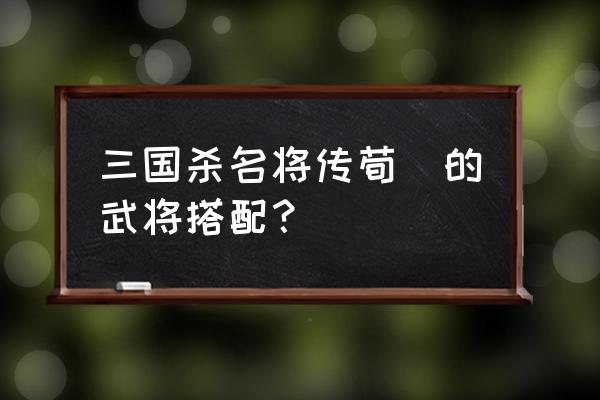 三国杀名将传吴国平民最强阵容 三国杀名将传荀彧的武将搭配？