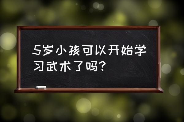 儿童最适合学什么武术 5岁小孩可以开始学习武术了吗？