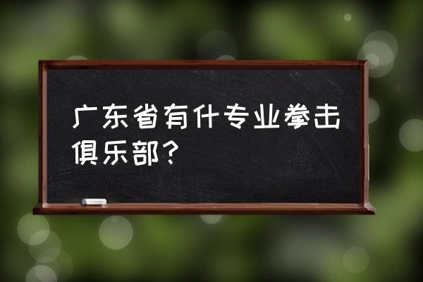 拳击俱乐部超详细攻略 广东省有什专业拳击俱乐部？