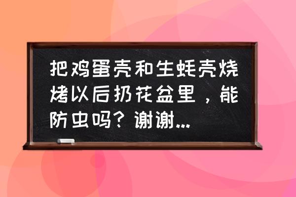 自制简易烧烤炉花盆 把鸡蛋壳和生蚝壳烧烤以后扔花盆里，能防虫吗？谢谢了，大神帮忙啊？