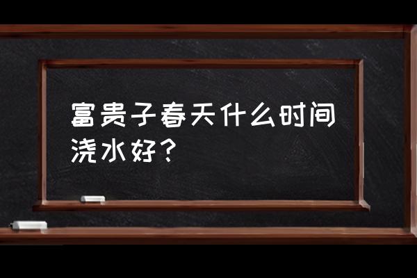 富贵子浇水了叶子还是蔫的 富贵子春天什么时间浇水好？