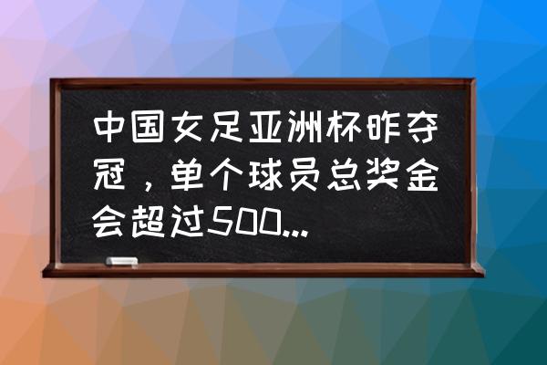 支付宝给女足多少钱 中国女足亚洲杯昨夺冠，单个球员总奖金会超过500万人民币吗？