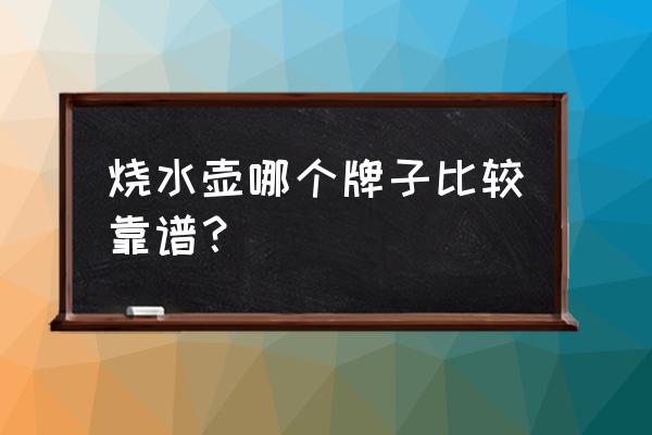 热水壶哪种品牌最好用 烧水壶哪个牌子比较靠谱？