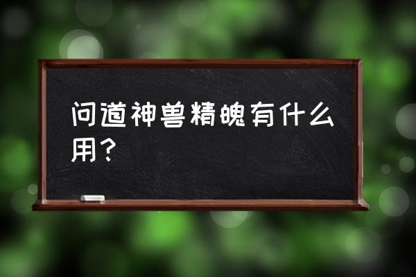 问道怎么用首饰给宠物加心法 问道神兽精魄有什么用？