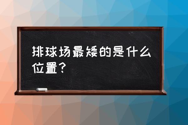 排球队员身高最矮的站什么位 排球场最矮的是什么位置？