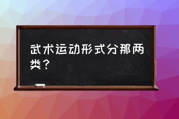 官方统计武术拳种有多少种 武术运动形式分那两类？