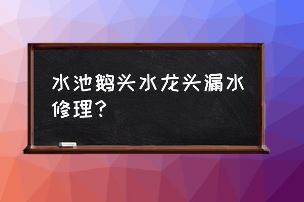 废物利用水龙头接管小妙招 水池鹅头水龙头漏水修理？