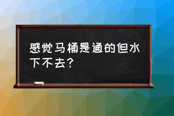 下水道马桶最快的疏通方法 感觉马桶是通的但水下不去？