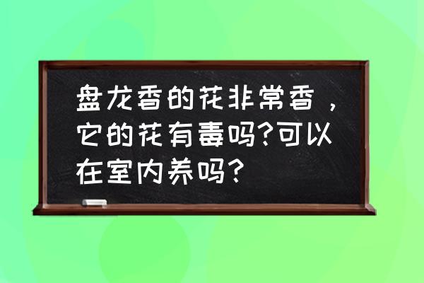 什么花香对婴儿无害 盘龙香的花非常香，它的花有毒吗?可以在室内养吗？