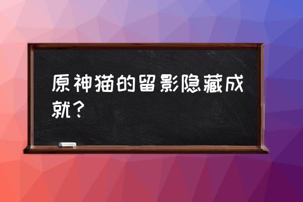 原神港口驶过几艘船隐藏成就 原神猫的留影隐藏成就？