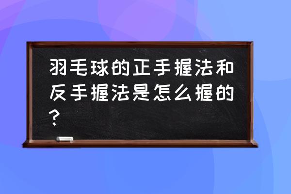 羽毛球正手握拍和反手握拍的拍法 羽毛球的正手握法和反手握法是怎么握的？