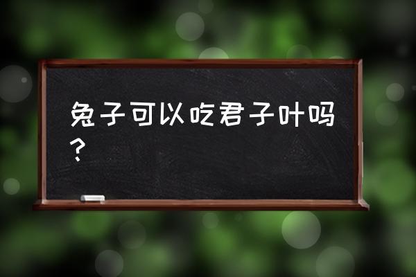 用干柳树叶直接养君子兰 兔子可以吃君子叶吗？