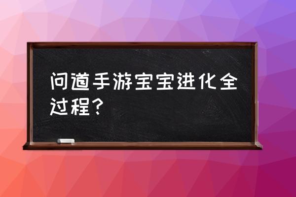 问道宠物成长列表图在哪里 问道手游宝宝进化全过程？