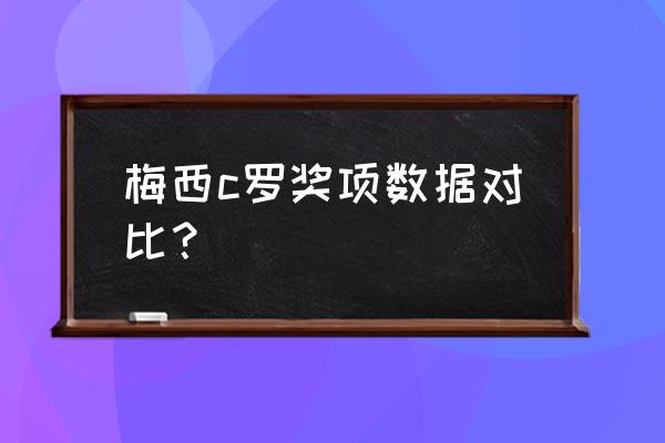 梅西和c罗谁厉害 梅西c罗奖项数据对比？