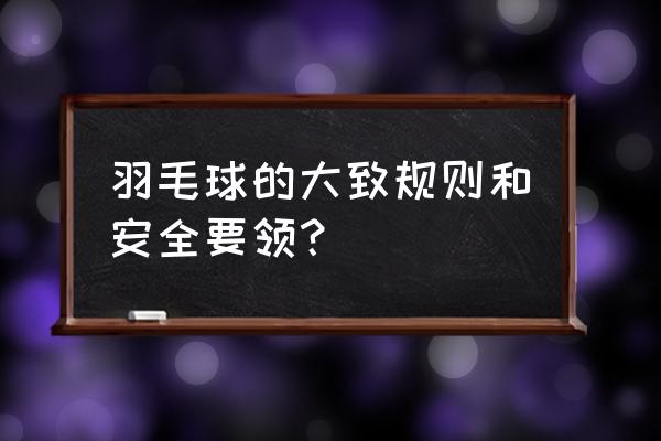 羽毛球最新世界排名规则 羽毛球的大致规则和安全要领？