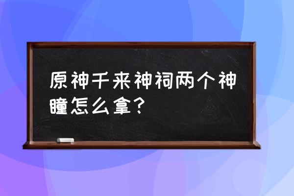 原神神瞳收集全攻略 原神千来神祠两个神瞳怎么拿？