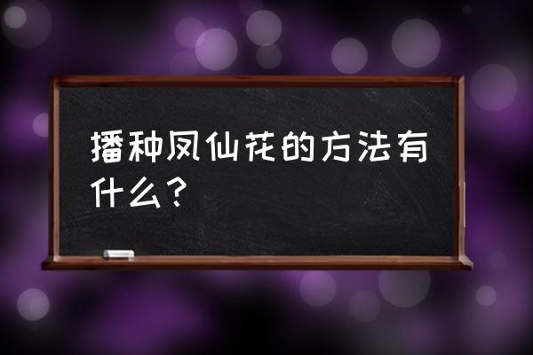 凤仙花种植的四个步骤 播种凤仙花的方法有什么？