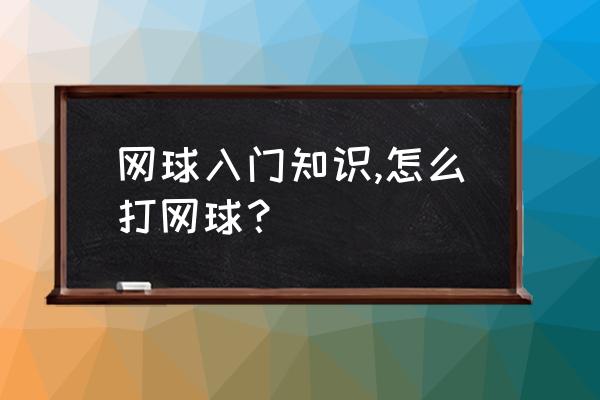 初学者怎么打网球 网球入门知识,怎么打网球？