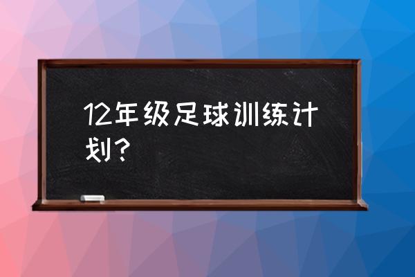 足球队训练计划及内容 12年级足球训练计划？