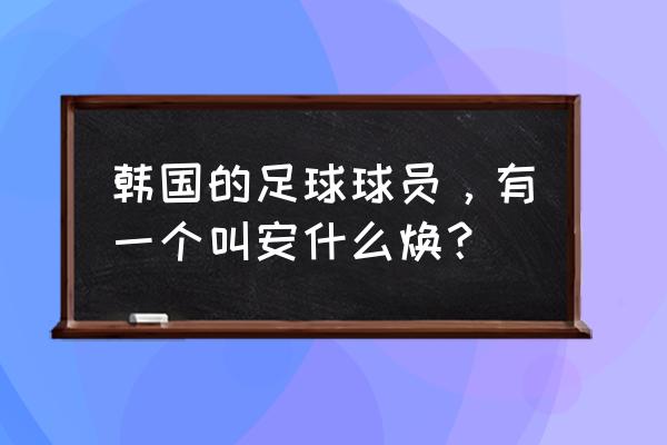 韩国队的后卫好像提前飞回国内了 韩国的足球球员，有一个叫安什么焕？