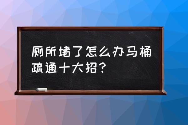 废物利用制作小马桶 厕所堵了怎么办马桶疏通十大招？