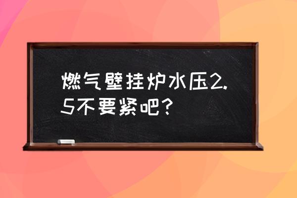 壁挂炉一般水压在多少 燃气壁挂炉水压2.5不要紧吧？