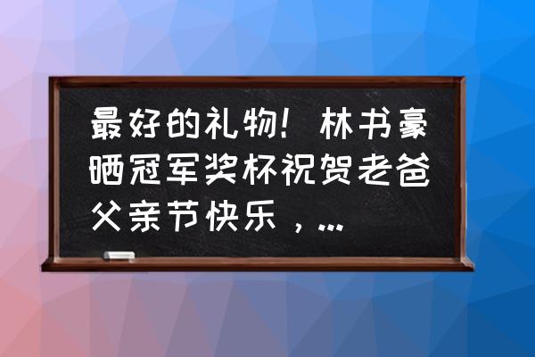 父亲节手工奖杯制作幼儿园 最好的礼物！林书豪晒冠军奖杯祝贺老爸父亲节快乐，怎么评价？