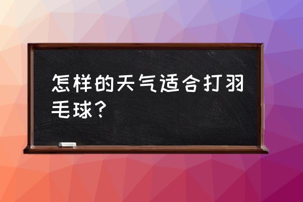 羽毛球运动适合哪些人打 怎样的天气适合打羽毛球？