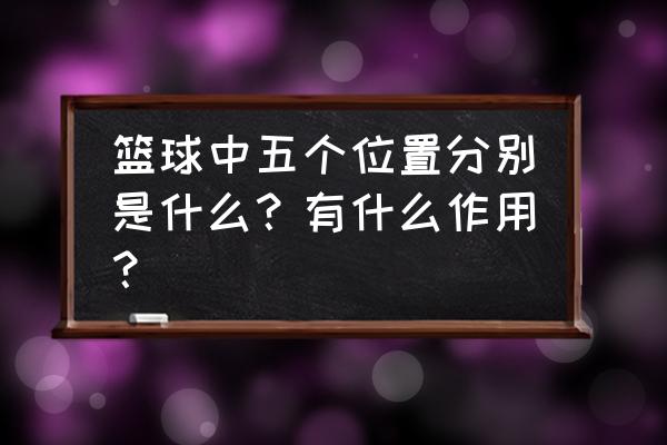 篮球场上的五个位置分布图 篮球中五个位置分别是什么？有什么作用？