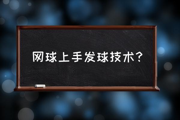 新手打网球怎么打出30个球 网球上手发球技术？