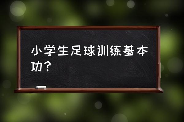 适合小学生的足球训练 小学生足球训练基本功？